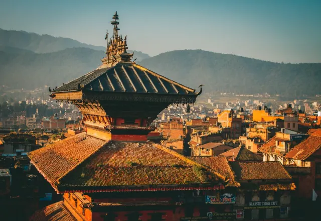 Kathmandu valley at golden hour